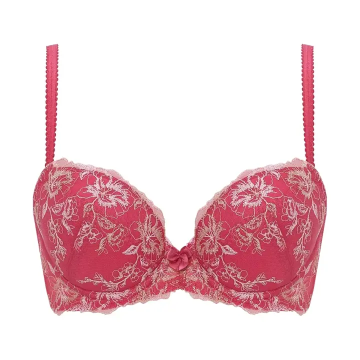 【WEB限定】美胸ソフトブラ クラッシーペタルズ ブラ＆ショーツセット【一部カラーSALE】, ピンク, product image number 0