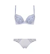 【SALE】エントリーコレクション 寄せブラ ブラ＆ショーツセット(ロマンティック トリム), ブルー, product image number 1