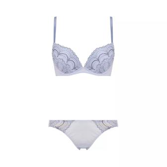 【SALE】エントリーコレクション 寄せブラ ブラ＆ショーツセット(ロマンティック トリム), ブルー, product image number 1