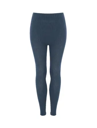 スロギー ニット無地リブ 9分丈ニットパンツ