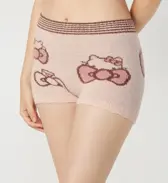 【WEB/アウトレット限定】スロギーG063 ハローキティ 1分丈ニットパンツ, オレンジ, model image number 0