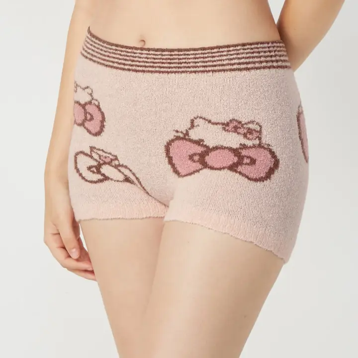 【WEB/アウトレット限定】スロギーG063 ハローキティ 1分丈ニットパンツ, オレンジ, model image number 0