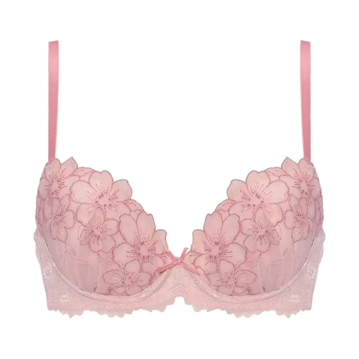 Daily AMOSTYLE 3/4カップブラ ブラ＆ショーツセット スウィートフローラ, ピンク, product image number 0