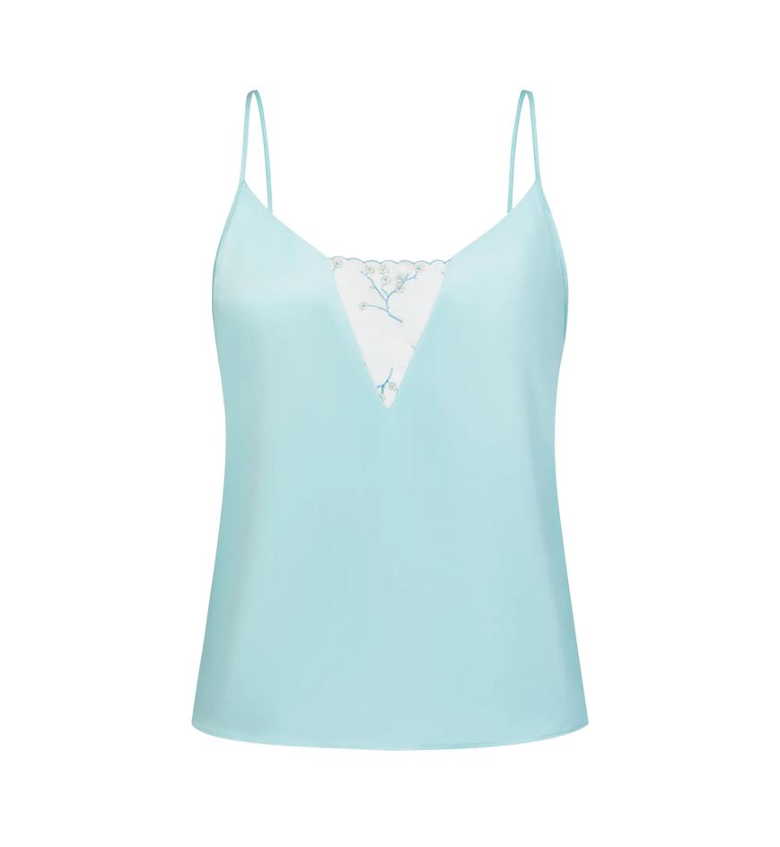 Bloom Delight Top in Misty Turquoise | Triumph Hong Kong