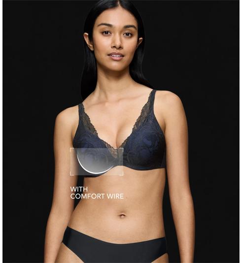 Triumph BODY MAKE UP ILLUSION LACE WIRED PADDED - Black \u0026 navy - Wired Padded