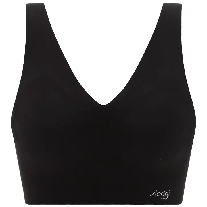 スロギー ゼロフィール(R) 綿混 ハーフトップ Vネック, ブラック, product image number 0