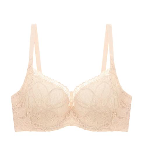Triumph Body Make Up Illusion Lace Wired Half Cup Padded Bra - Nude beige - Wired