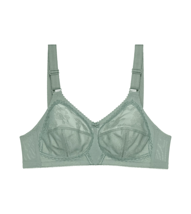 Style Double Push Wired Detachable Bra in Mysterious Green