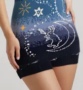 スロギー “ほっ”とアイテム(ニット柄) ハラマキ付きニットパンツ, ブルー, model