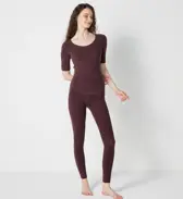 【SALE】スロギー ニット無地リブ 9分丈ニットパンツ, 7753, model image number 1