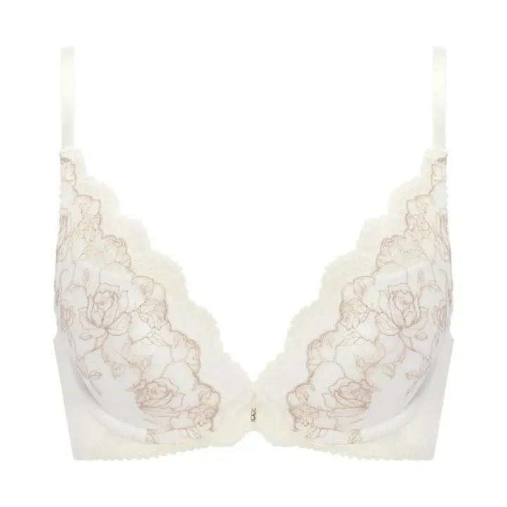 夢みるブラ DeepV ブラジャー ビューティー＆ローズ, ホワイト, product image number 0