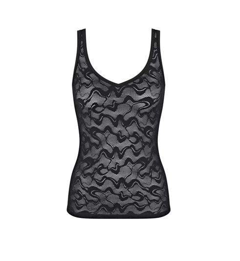 Triumph SLOGGI GO ALLROUND LACE SHIRT - Black - Bra Top