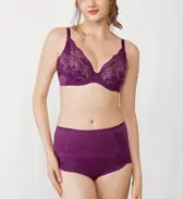 【SALE】トリンプ プレミアム ゴールドレーベル4004 はきこみ深めショーツ, パープル, model image number 1