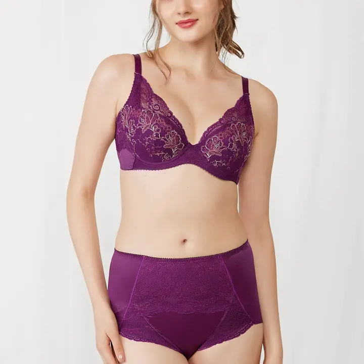 【SALE】トリンプ プレミアム ゴールドレーベル4004 はきこみ深めショーツ, パープル, model image number 1