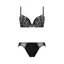 Daily AMOSTYLE 寄せブラ プチプラ ブラ＆ショーツセット クラシックフラワー, ブラック, product image number 1