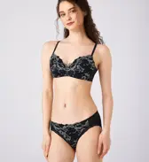 優々ブラ640 レギュラーショーツ, ブラック, model image number 1