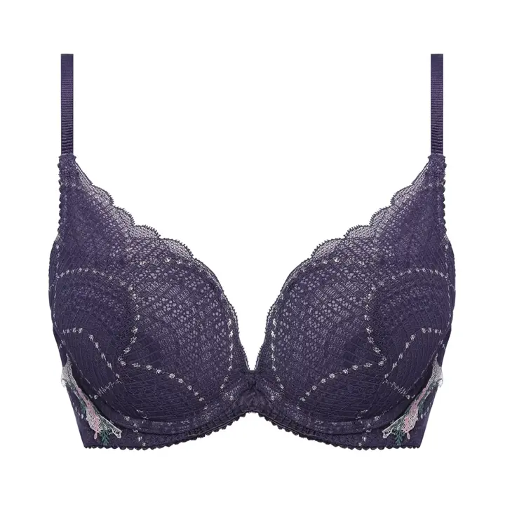 【SALE】夢みるブラ(R) DeepV マイフラワー, ブルー, product image number 0