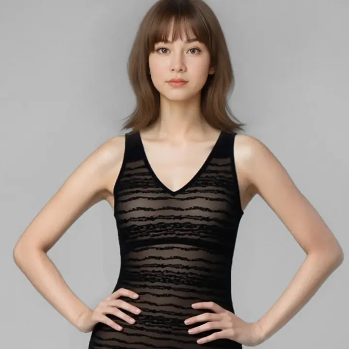 スロギー フリー オールラウンド レース カップ付きトップ, ブラック, model image number 0