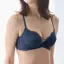 きゅっと寄せブラ ブラ＆ショーツセット デイジーレース【一部カラーSALE】, ブルー, model image number 4