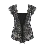 フロラーレ リュクス5025 フレンチ袖トップ, ブラック, product image number 1