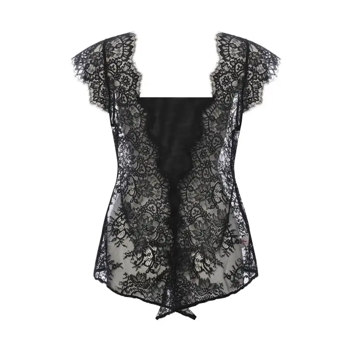 フロラーレ リュクス5025 フレンチ袖トップ, ブラック, product image number 1