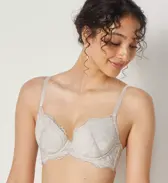 Daily AMOSTYLE 3/4 カップブラ プチプラ ブラ＆ショーツセット レースラバー, , model image number 3