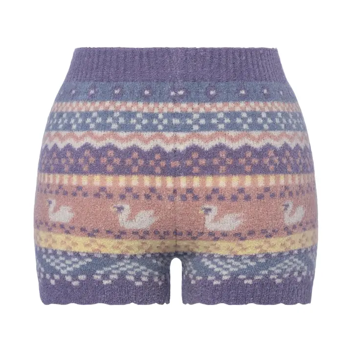 【SALE】スロギー “ほっ”とあったか(ニット柄) ニットパンツ, パープル, product image number 1