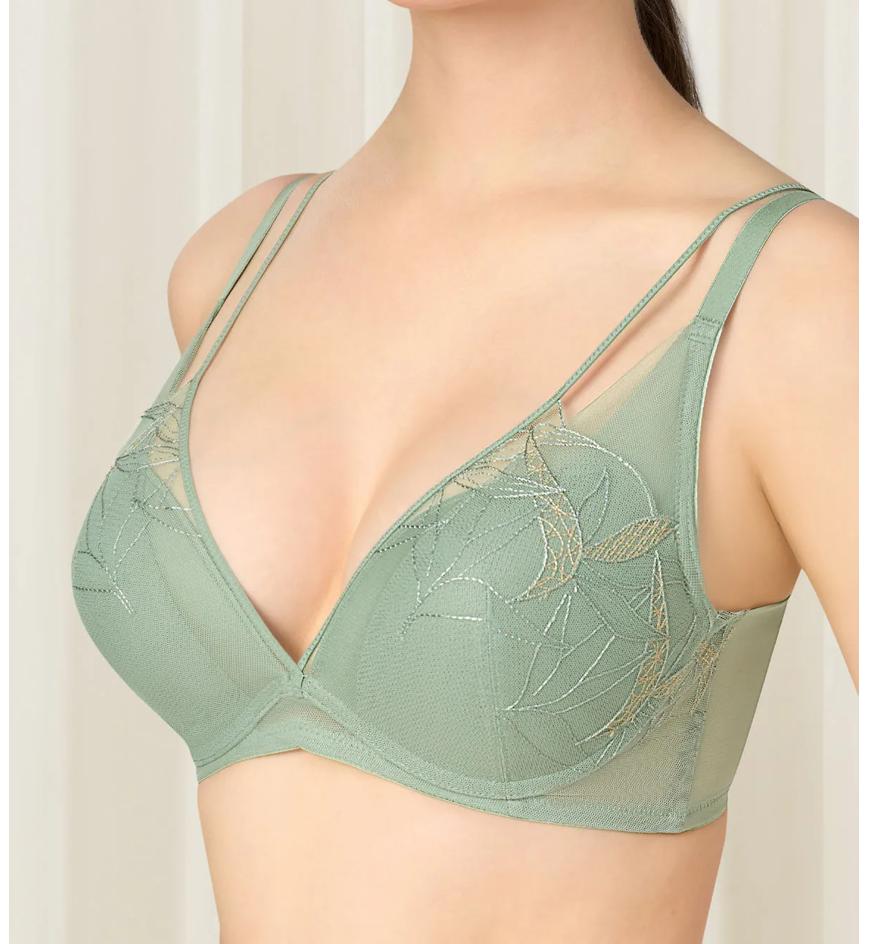 Triumph Aqua Paradise Non-Wired Push Up Deep V Bra - Abstinthe - Non-wired Bra