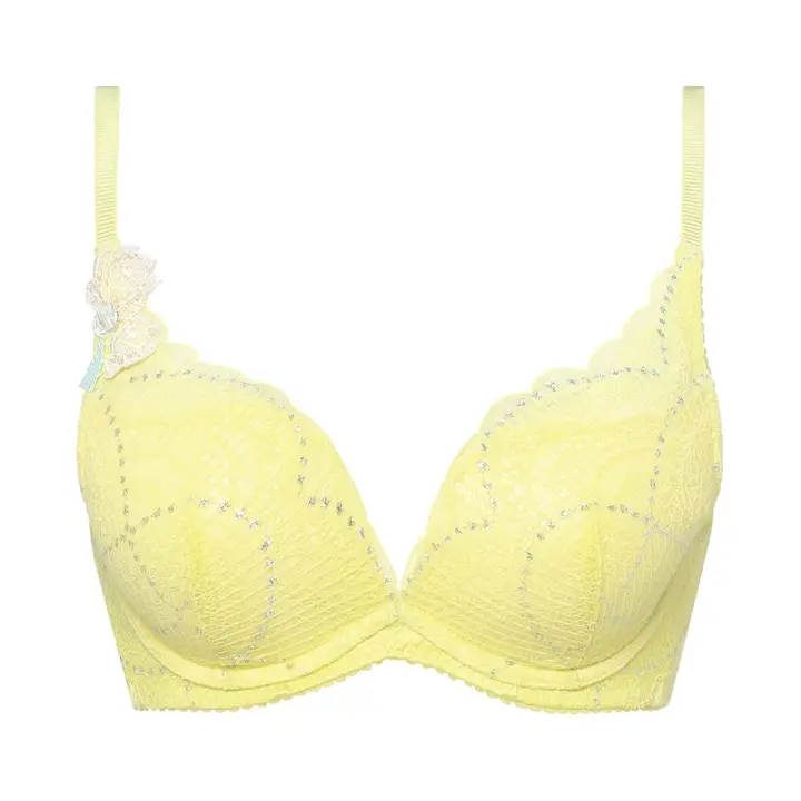 【SALE】夢みるブラ(R) DeepV マイフラワー, イエロー, product image number 0