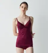 エス バイ スロギー シャイン カップ付きキャミソール, レッド, model image number 1