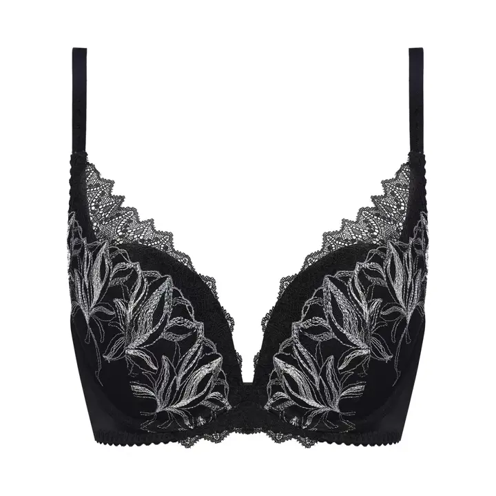 【SALE】夢みるブラ(R) DeepV シャインオブクリスタル, ブラック, product image number 0