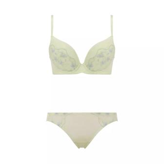 【SALE】エントリーコレクション 3/4カップブラ ブラ＆ショーツセット フローティングフラワー, グリーン, product image number 1