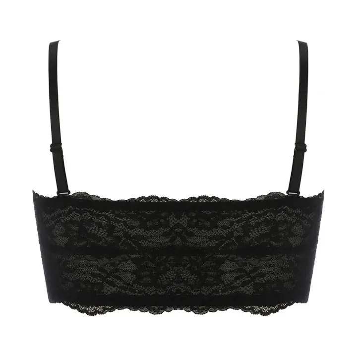 AMOSTYLEバンドゥ ブラジャー(ストラップ取り外し可) レイシーグロウ, ブラック, product image number 2