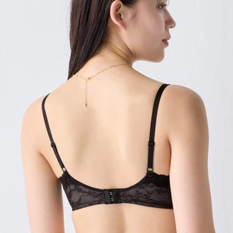 雲ふわりブラ ブラジャー ミスティックローズ, ブラック, model image number 2