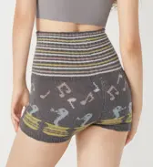 【SALE】スロギー “ほっ”とあったか(ニット柄) ハラマキ付きニットパンツ, グレー, model image number 2