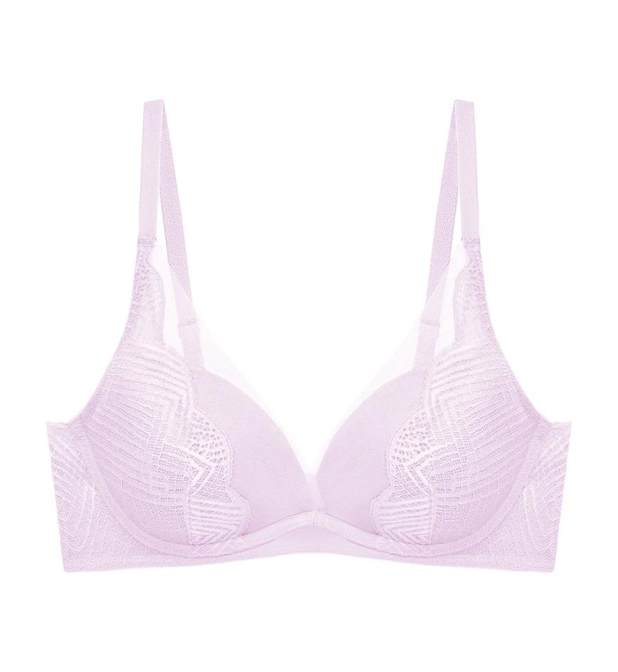 Triumph Aqua Shan Wired Push Up Deep V Bra - Stardust lilac - Plunge Bra
