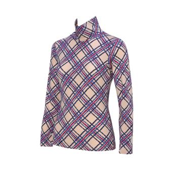 【SALE】あったかハイネックインナー5390 10分袖トップ(柄), ベージュ, product image number 2