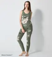 スロギーG073 ムーミン 9分丈ニットパンツ, グリーン, model image number 1