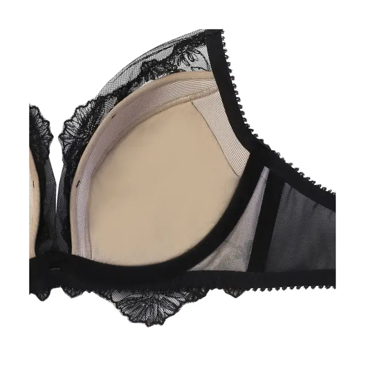 【SALE】DeepV ブラジャー(パッドなし) グレースフルフラワー, ブラック, product image number 3