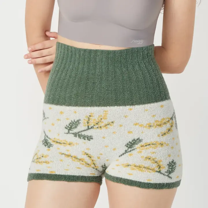 【SALE】スロギー “ほっ”とあったか(ニット柄) ハラマキ付きニットパンツ, グリーン, model image number 0