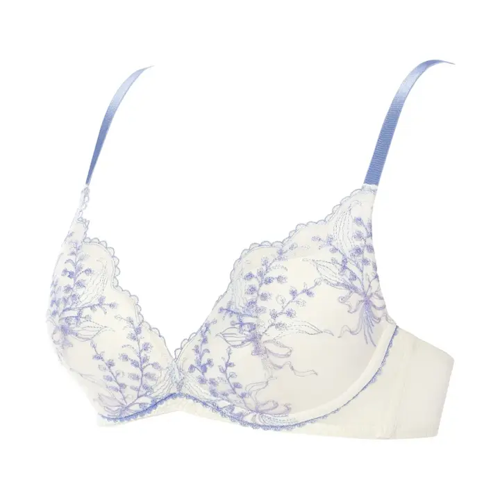 夢みるブラ ノンワイヤー ブラジャー レインボーリリー, ホワイト, product image number 2