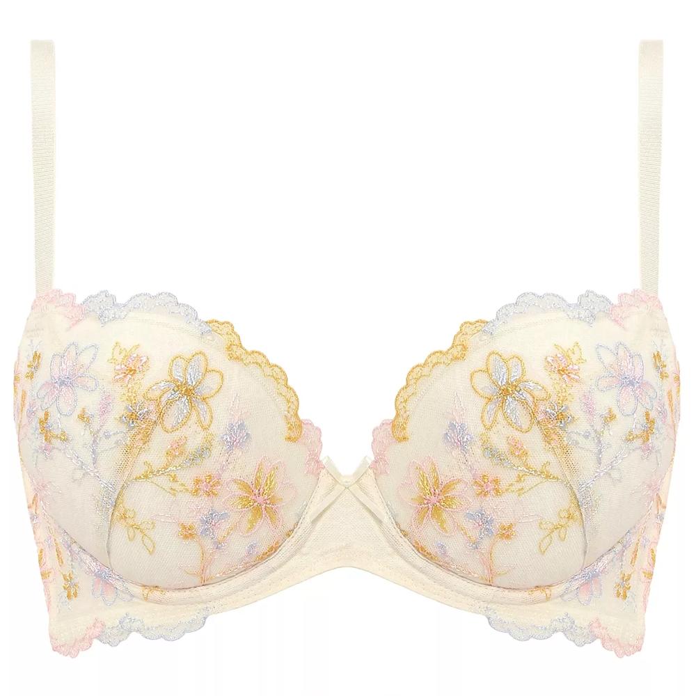 【SALE】背中すっきりブラ＆ショーツセット ラインドローイングフラワー【WEB・一部店舗限定】, ホワイト, product image number 0
