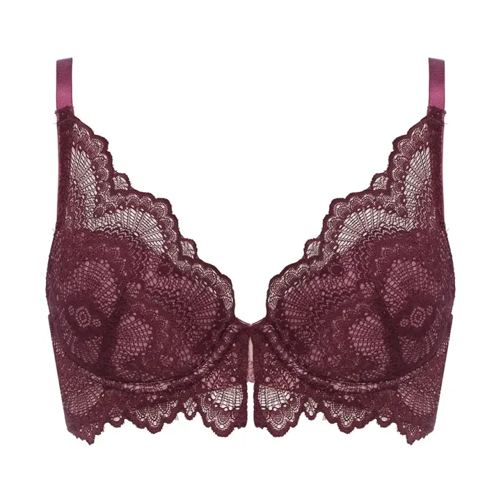 Daily AMOSTYLE 3/4カップブラ ブラ＆ショーツセット ウェーブラティス, レッド, product image number 0