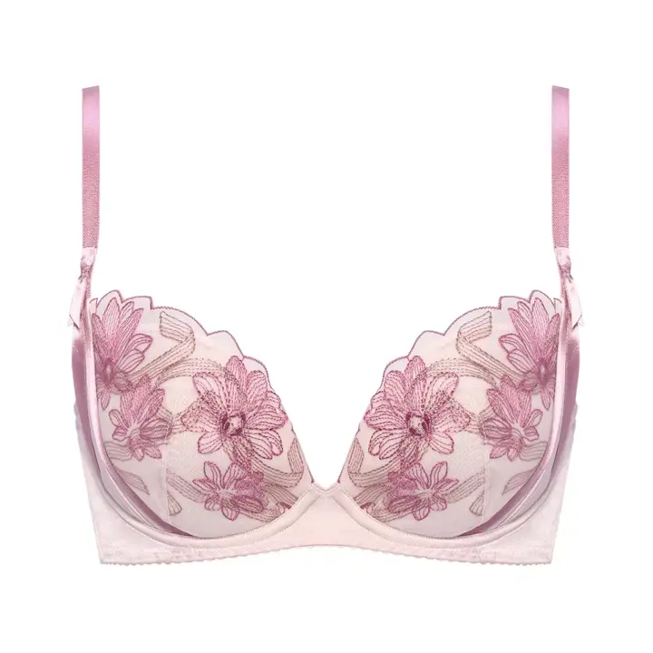 【SALE】きゅっと寄せブラ スウィートガーベラ, ピンク, product image number 0