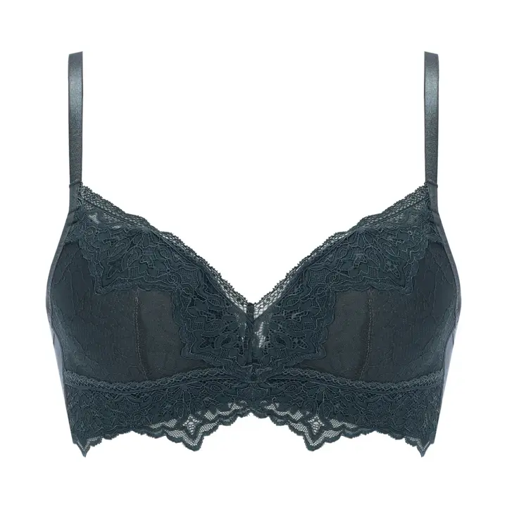 Daily Plus らくふわノンワイヤー ブラ＆ショーツセット, グレー, product image number 0