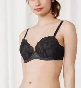 【SALE】トリンプ プレミアム ゴールドレーベル4001 ブラジャー, ブラック, model image number 0