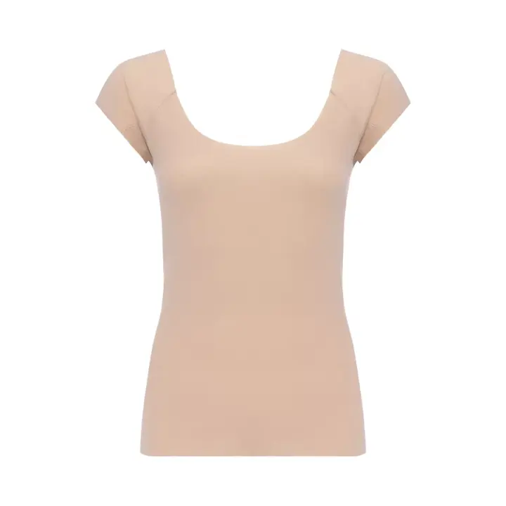 すっきりインナー5340 2分袖トップ【一部カラーSALE】, ベージュ, product image number 0