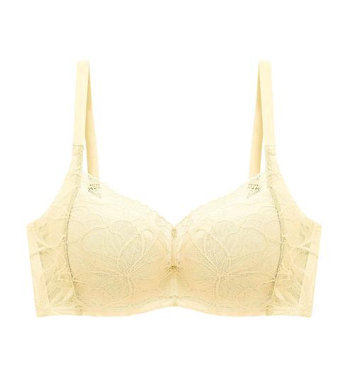Triumph Body Make Up Illusion Lace Wired Half Cup Padded Bra - Honey yellow - Wired
