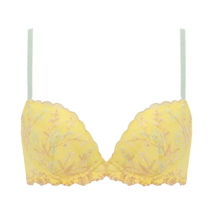 【SALE】チャーミングラマー スリムライン ブラジャー フローラルハグ, イエロー, product image number 0