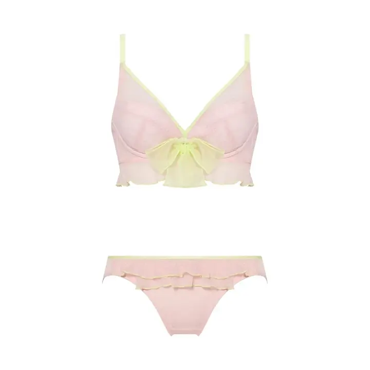 デコルテビューティーブラ ブラ＆ショーツセット プレイフルリボン, ピンク, product image number 1